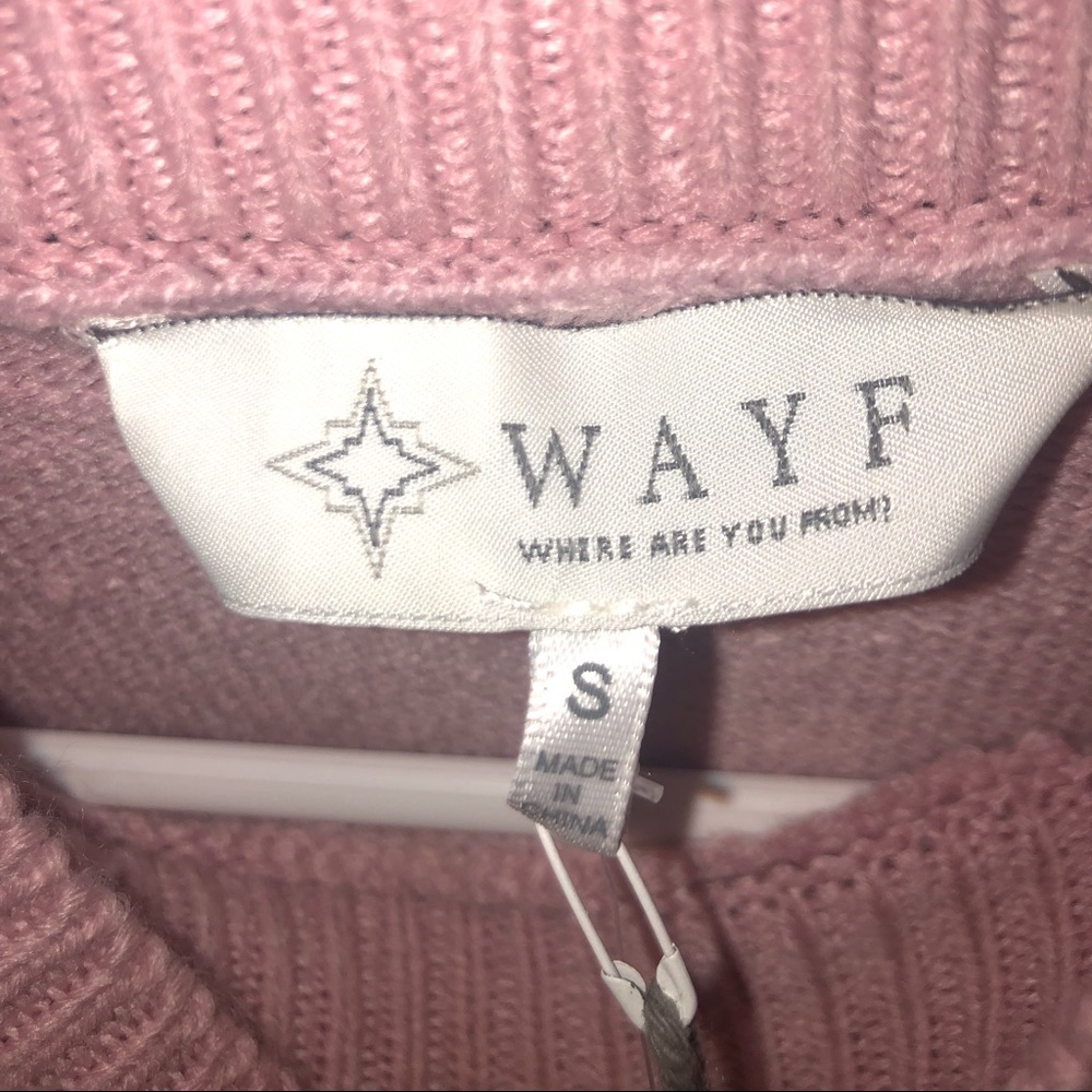 WAYF Puff Sleeve Sweater Dress in Blush NWT - Picture 3 of 11